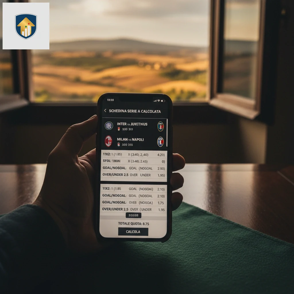 Esempio di schedina con selezione di mercati e quote per la Serie A.